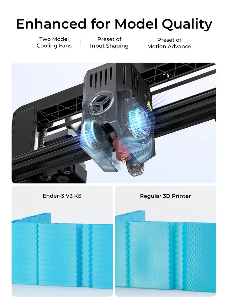 Creality Ender-3 V3 KE 3D Printer – Ultrafast 500 mm/s Printing with Optimized Frame Stability