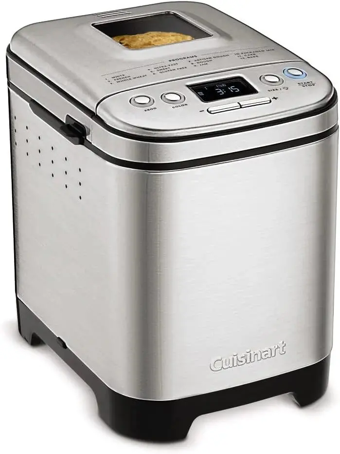 Cuisinart Compact Bread Maker – 2-Pound Loaf Capacity, Digital Timer, and 12 Pre-Programmed Baking Functions