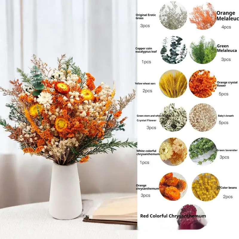 Curated Dried Flower Bouquet – Rustic-Inspired Arrangement for Mantels, Shelves, and Ceremony Backdrops
