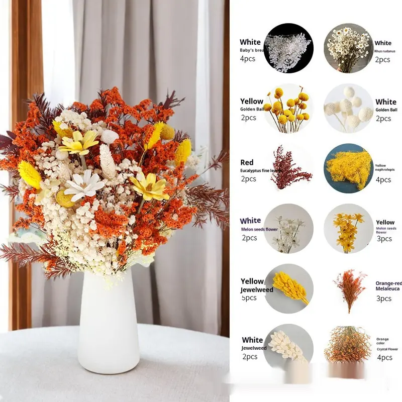 Curated Dried Flower Bouquet – Rustic-Inspired Arrangement for Mantels, Shelves, and Ceremony Backdrops