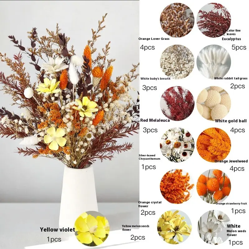 Curated Dried Flower Bouquet – Rustic-Inspired Arrangement for Mantels, Shelves, and Ceremony Backdrops