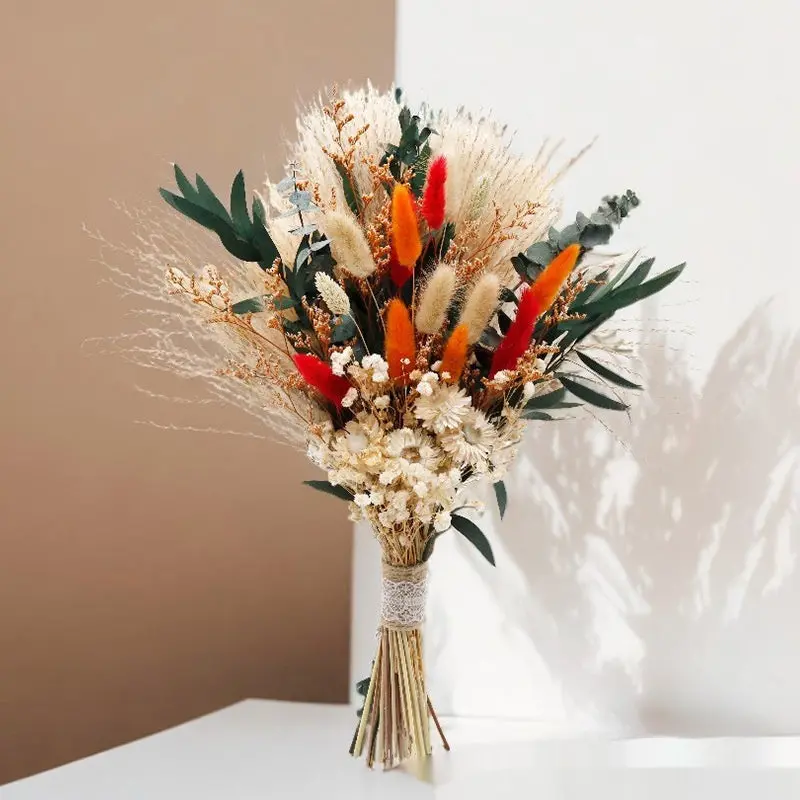 Curated Dried Flower Bouquet – Rustic-Inspired Arrangement for Mantels, Shelves, and Ceremony Backdrops