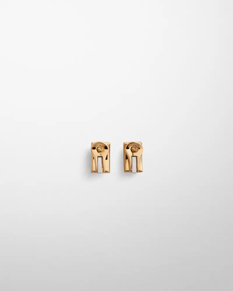 Curved Hallmark Earrings In 24K Gold-Plated Sterling Silver 2