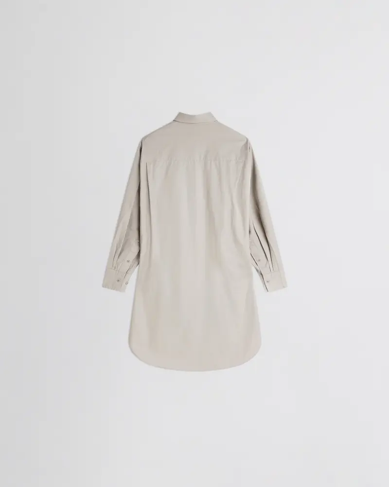 Curved-Hem Cotton Twill Shirt In Cashew 2