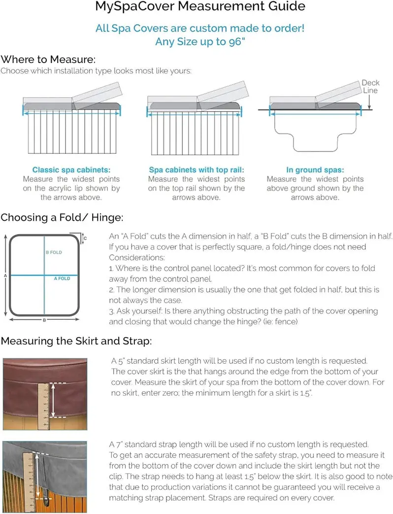 Custom Hot Tub Cover Replacement – High-Density EPS Foam Insulation (4", 5", or 6" Tapered), Fully Tailored Shape & Size (Up to 96") with 5-Year Warranty