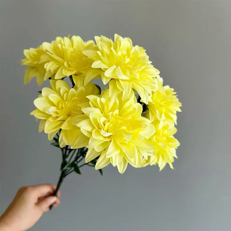 Dahlia-Focused Silk Bouquet – Compact Mixed Arrangement with Roses and Peonies for Desktop Display