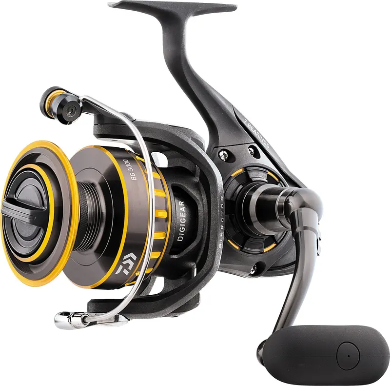 Daiwa BG Spinning Reel — Sealed Drag, Air Rotor, Digigear Drive, Black Anodized Aluminum Construction
