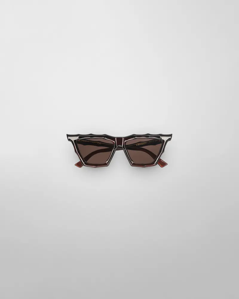 Dark Brown Bamboo-Effect Sunglasses