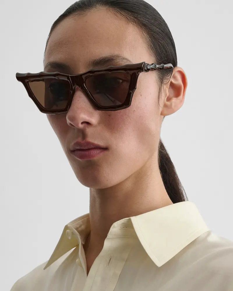 Dark Brown Bamboo-Effect Sunglasses