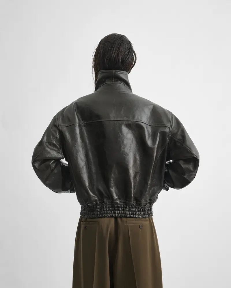 Dark Emerald Leather Aviator Jacket