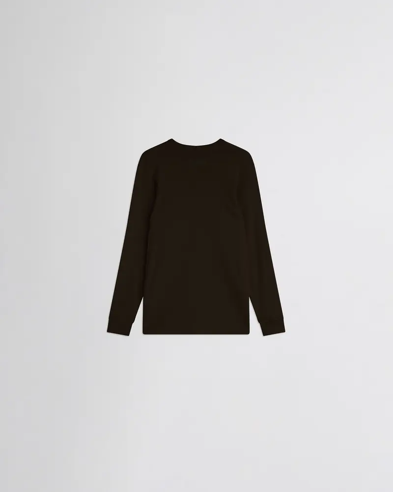 Dark Khaki Wool Ribbed Long-Sleeve Crewneck Sweater 2