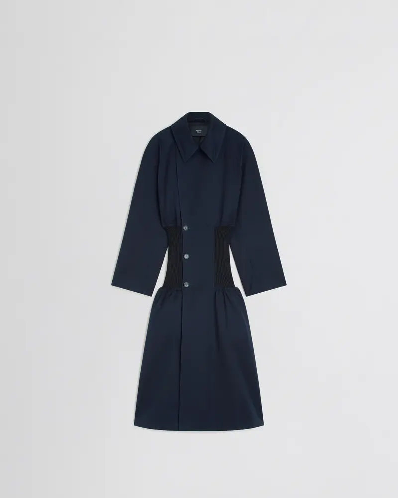 Dark Navy Elastic Kick Coat