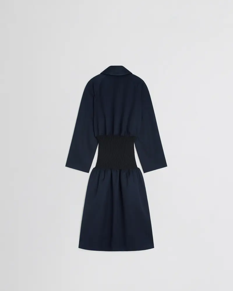 Dark Navy Elastic Kick Coat 2
