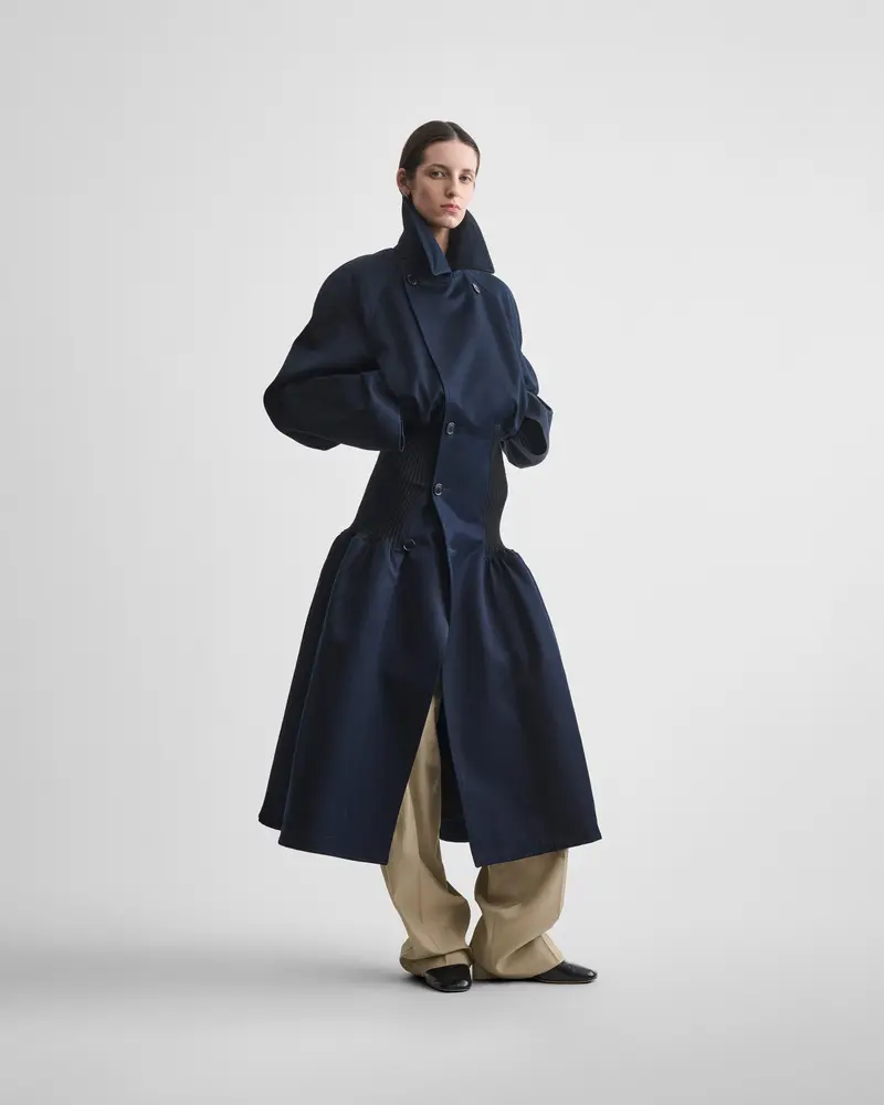 Dark Navy Elastic Kick Coat