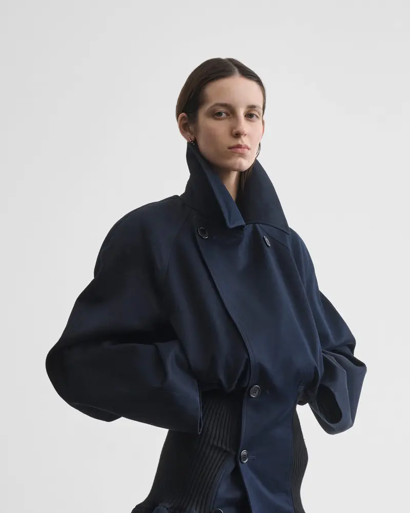 Dark Navy Elastic Kick Coat