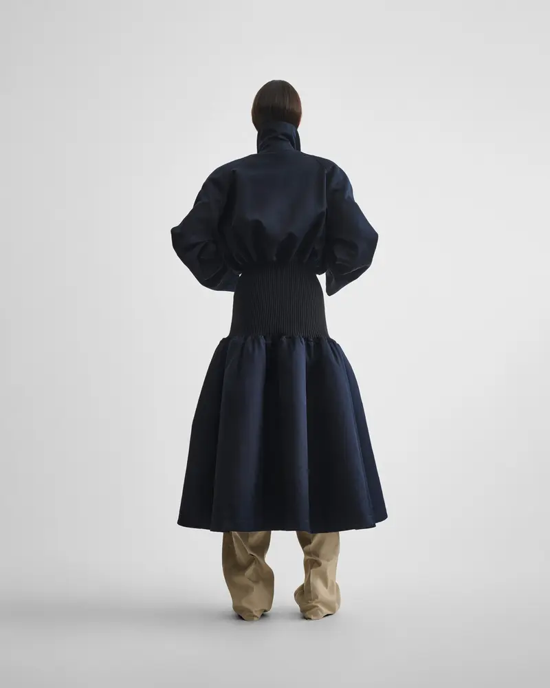 Dark Navy Elastic Kick Coat