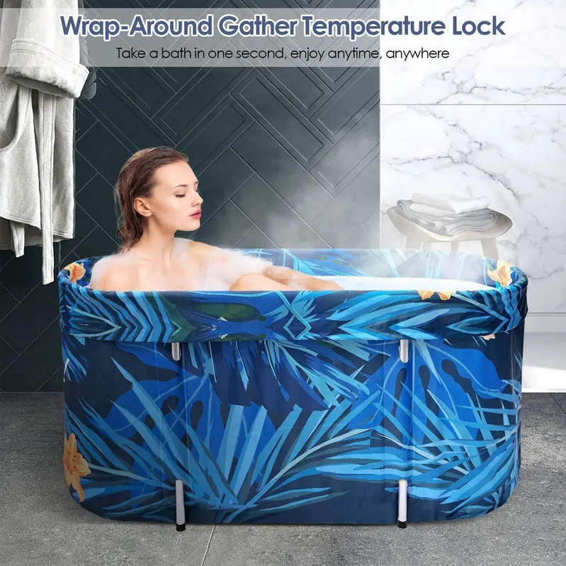De-Stress Portable Folding Soaking Tub – Large Adult Bathtub for Home Relaxation (2023 Edition)