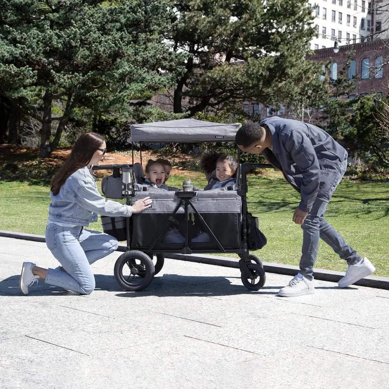 Delta Children Jeep Wrangler-Themed 4-Seat Stroller Wagon – Ride-On Family Transport