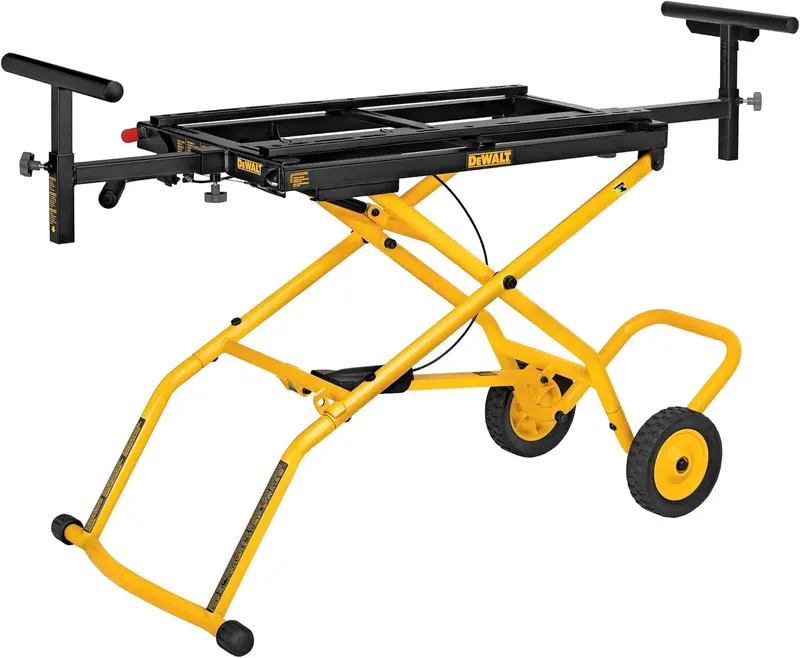 DEWALT DWX726 Heavy-Duty Mobile Miter Saw Stand – Adjustable, Portable Support System in Yellow