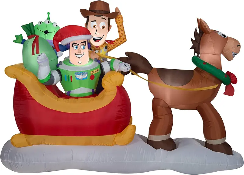 Disney Toy Story Outdoor Inflatable Christmas Display with Sleigh