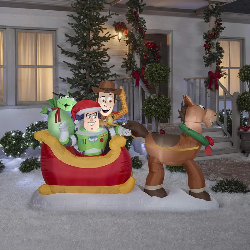 Disney Toy Story Outdoor Inflatable Christmas Display with Sleigh