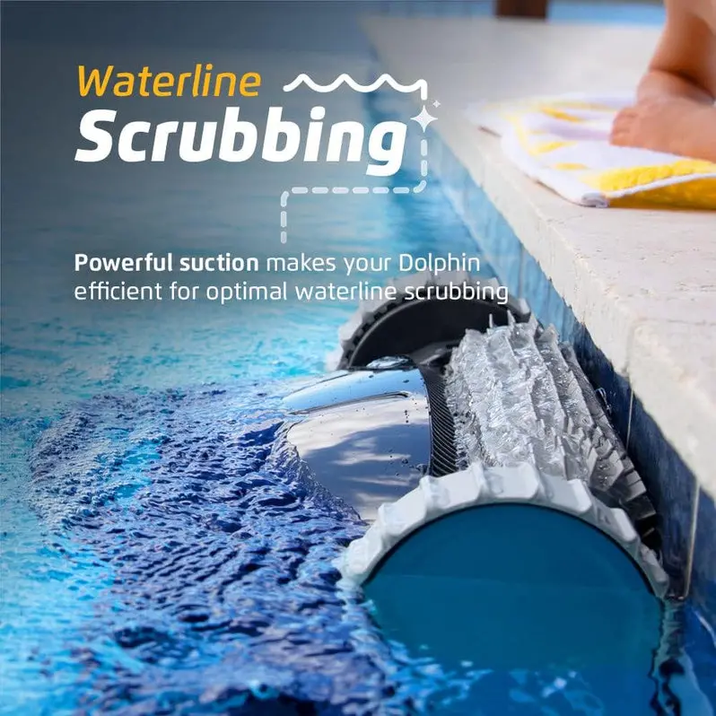 Dolphin Nautilus CC Robotic Vacuum – Wall-Climbing Pool Cleaner with Waterline Scrubbing, Ideal for Pools up to 33 Feet