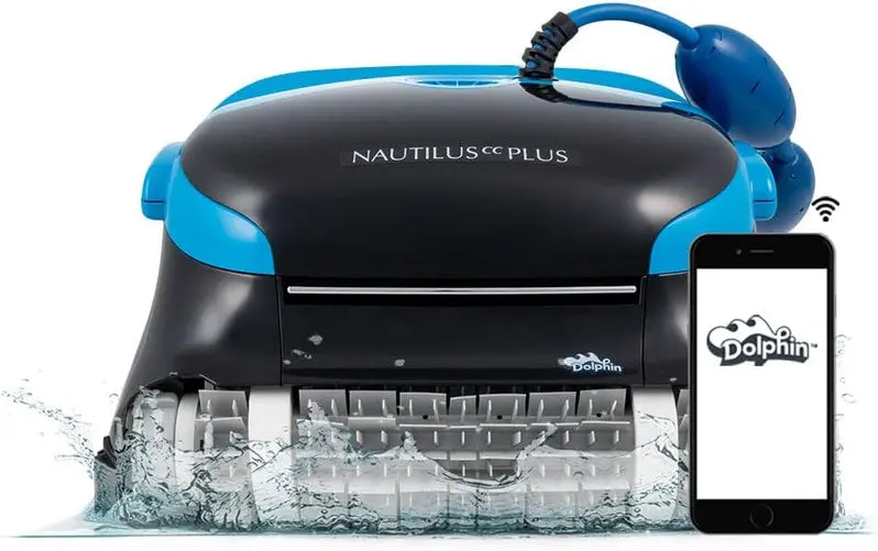 Dolphin Nautilus CC Robotic Vacuum – Wall-Climbing Pool Cleaner with Waterline Scrubbing, Ideal for Pools up to 33 Feet