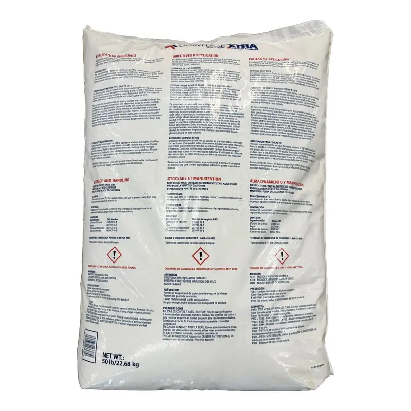 Dowflake Xtra Ice Melter – 50-Lb Bag of Pellet-Free Calcium Chloride Flakes for Safe, Effective Snow & Ice Removal