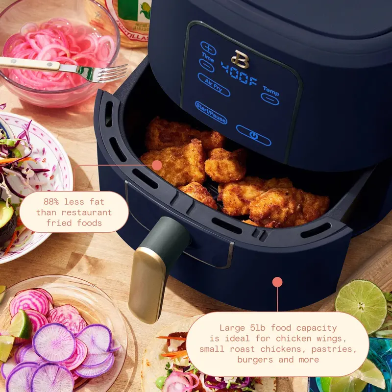 Drew Barrymore Starry Night 6-Quart Air Fryer with Touchscreen Controls and TurboCrisp Technology in Soft Blue