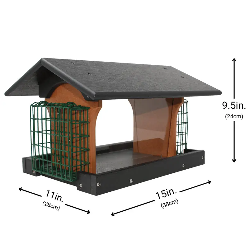Dual-Chamber Suet and Seed Bird Feeder: Premium Wild Bird Attraction Station with Separate Compartments 2