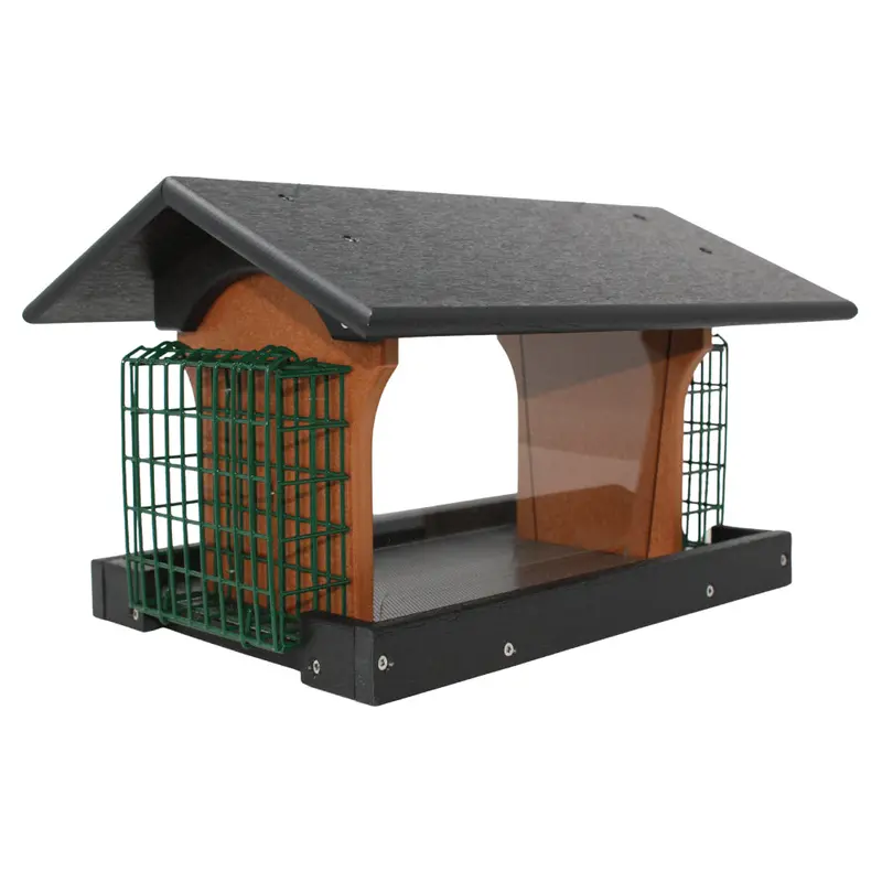 Dual-Chamber Suet and Seed Bird Feeder: Premium Wild Bird Attraction Station with Separate Compartments