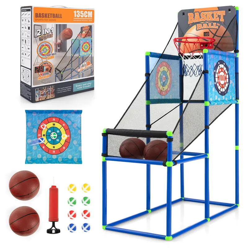 Dual-Environment Basketball Game Set with Digital Scoreboard and Immersive Sound Effects