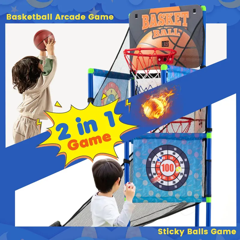 Dual-Environment Basketball Game Set with Digital Scoreboard and Immersive Sound Effects 2
