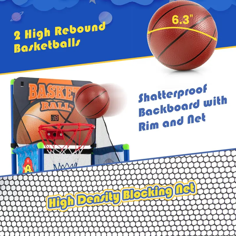 Dual-Environment Basketball Game Set with Digital Scoreboard and Immersive Sound Effects