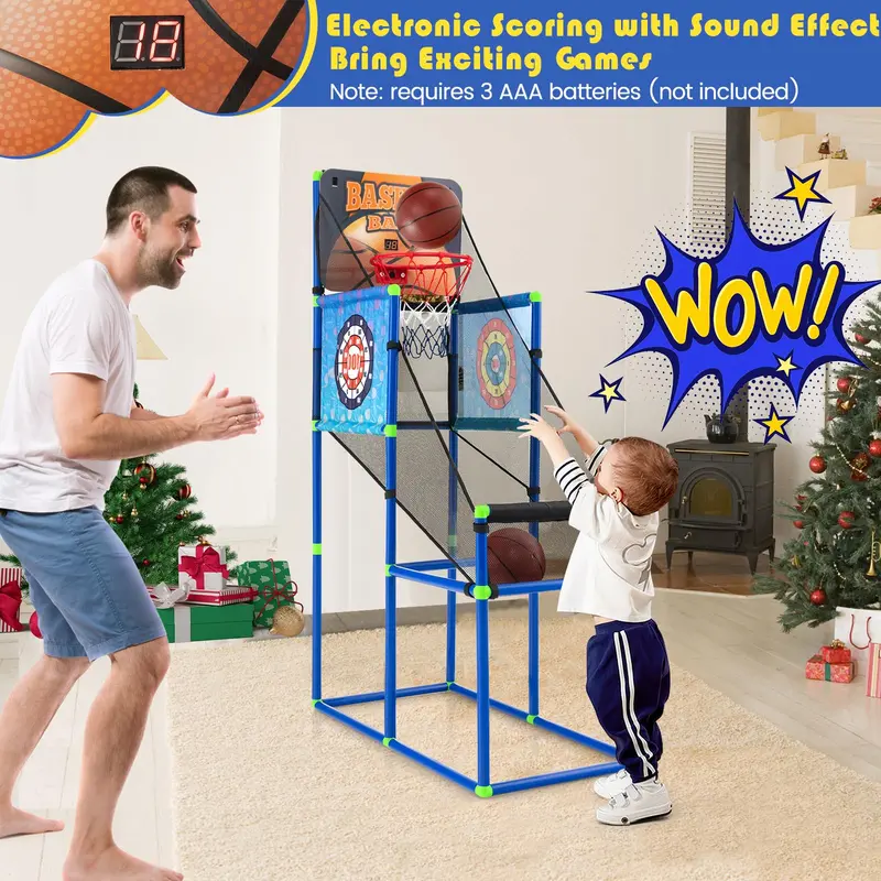 Dual-Environment Basketball Game Set with Digital Scoreboard and Immersive Sound Effects