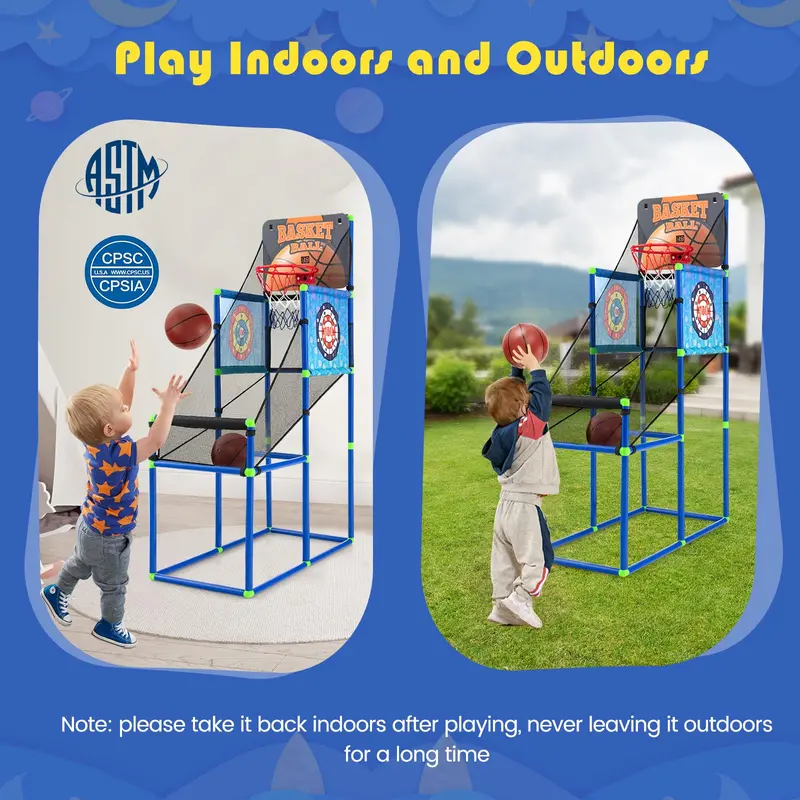 Dual-Environment Basketball Game Set with Digital Scoreboard and Immersive Sound Effects