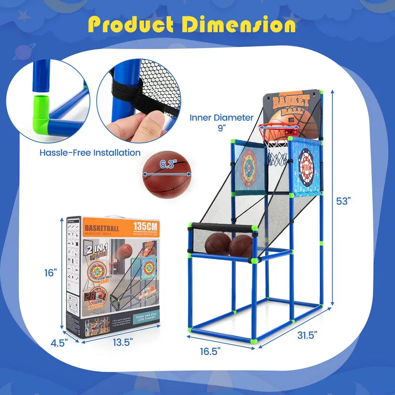 Dual-Environment Basketball Game Set with Digital Scoreboard and Immersive Sound Effects