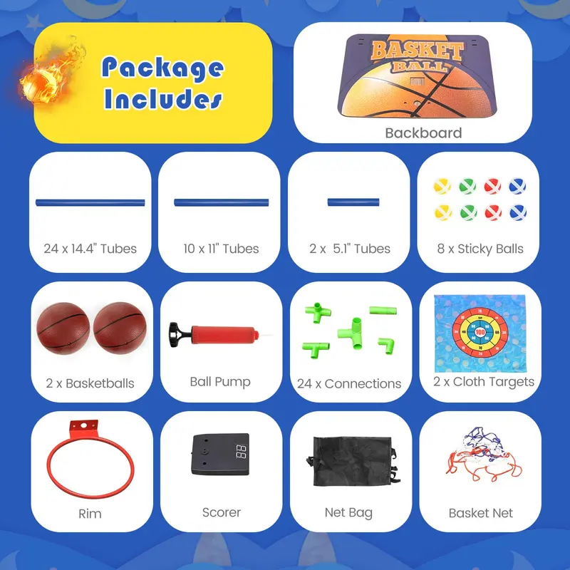 Dual-Environment Basketball Game Set with Digital Scoreboard and Immersive Sound Effects