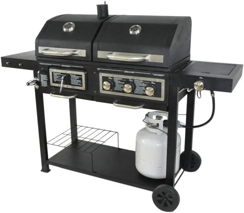 Dual-Fuel Hybrid Grill – Switch Seamlessly Between Propane and Charcoal for Flexible Outdoor Cooking