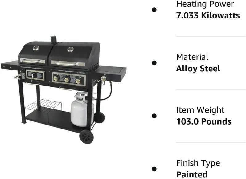 Dual-Fuel Hybrid Grill – Switch Seamlessly Between Propane and Charcoal for Flexible Outdoor Cooking