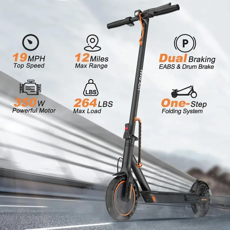 Dual-Motor Electric Scooter — 350W/500W Power, Solid Tires, Dual Braking System, 19–22mph Performance