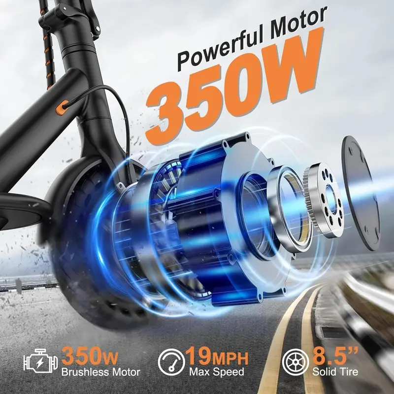 Dual-Motor Electric Scooter — 350W/500W Power, Solid Tires, Dual Braking System, 19–22mph Performance