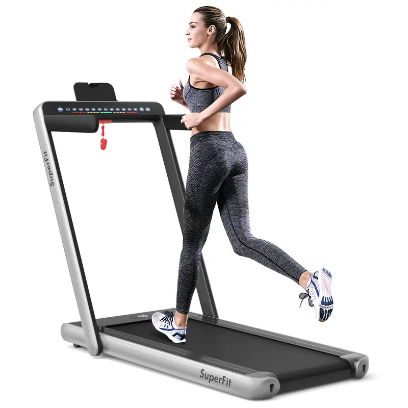 Dual-Screen Under-Desk Folding Treadmill – 2.25HP Compact Superfit Exercise Machine