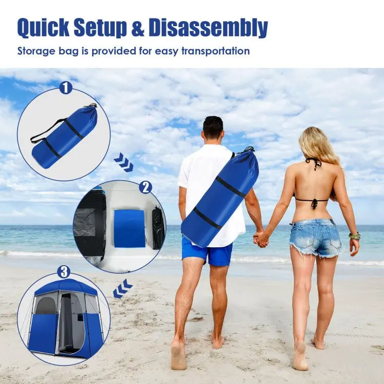Dual-Zone Portable Camping Privacy Shelter – Convertible Shower & Toilet Tent with Compact Carry Bag