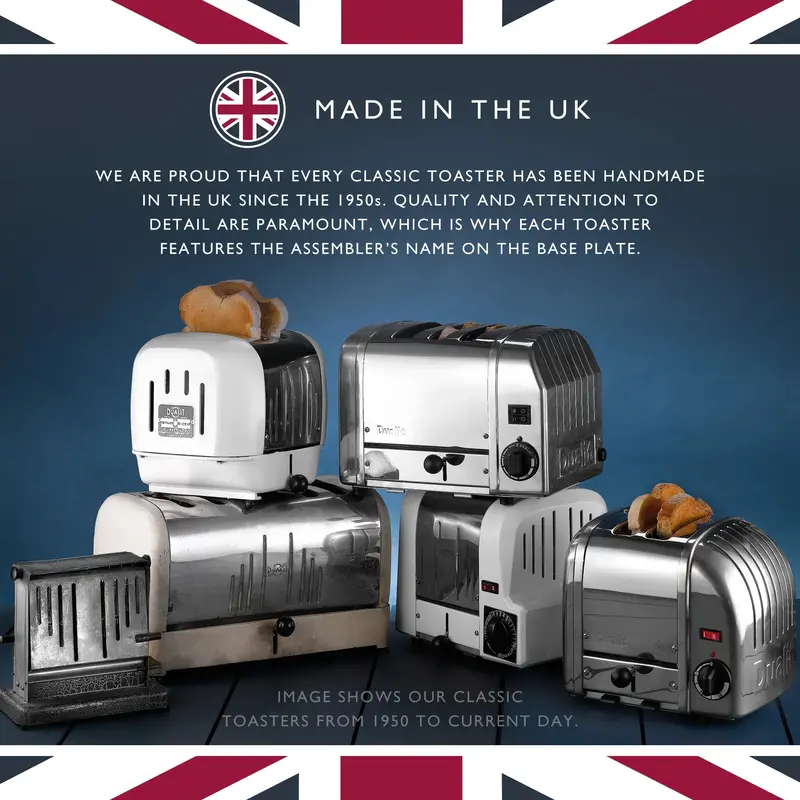 Dualit New Generation 2-Slice Toaster – Stainless Steel Construction with Precision Browning Control
