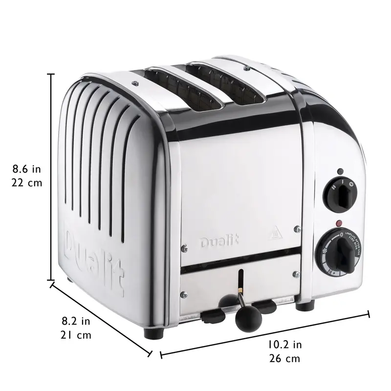 Dualit New Generation 2-Slice Toaster – Stainless Steel Construction with Precision Browning Control
