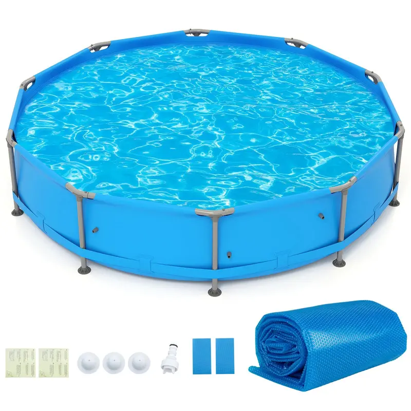 Durable Above-Ground Metal-Frame Swimming Pool for Backyard Use
