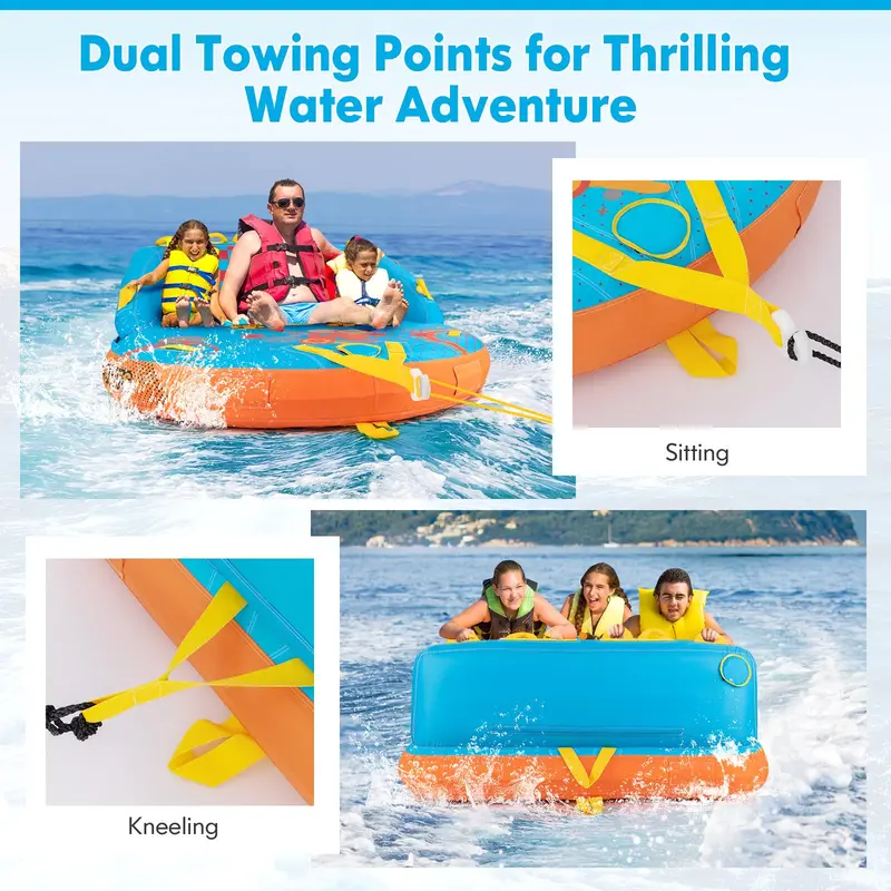 Durable Multi-Rider Inflatable Towable Tube – Designed for 1 to 3 Riders on Boats or Jet Skis 2