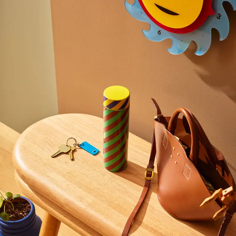 Dusen Dusen Insulated Thermal Bottle with Bold Stripe Pattern