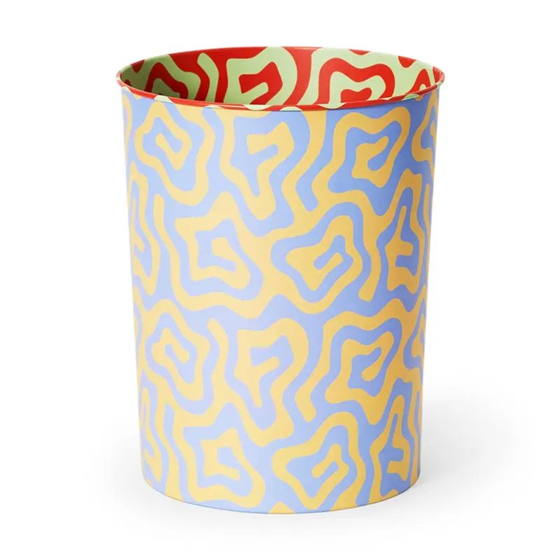 Dusen Dusen Spiral-Print Pedal Bin – Stylish Step-Activated Trash Can